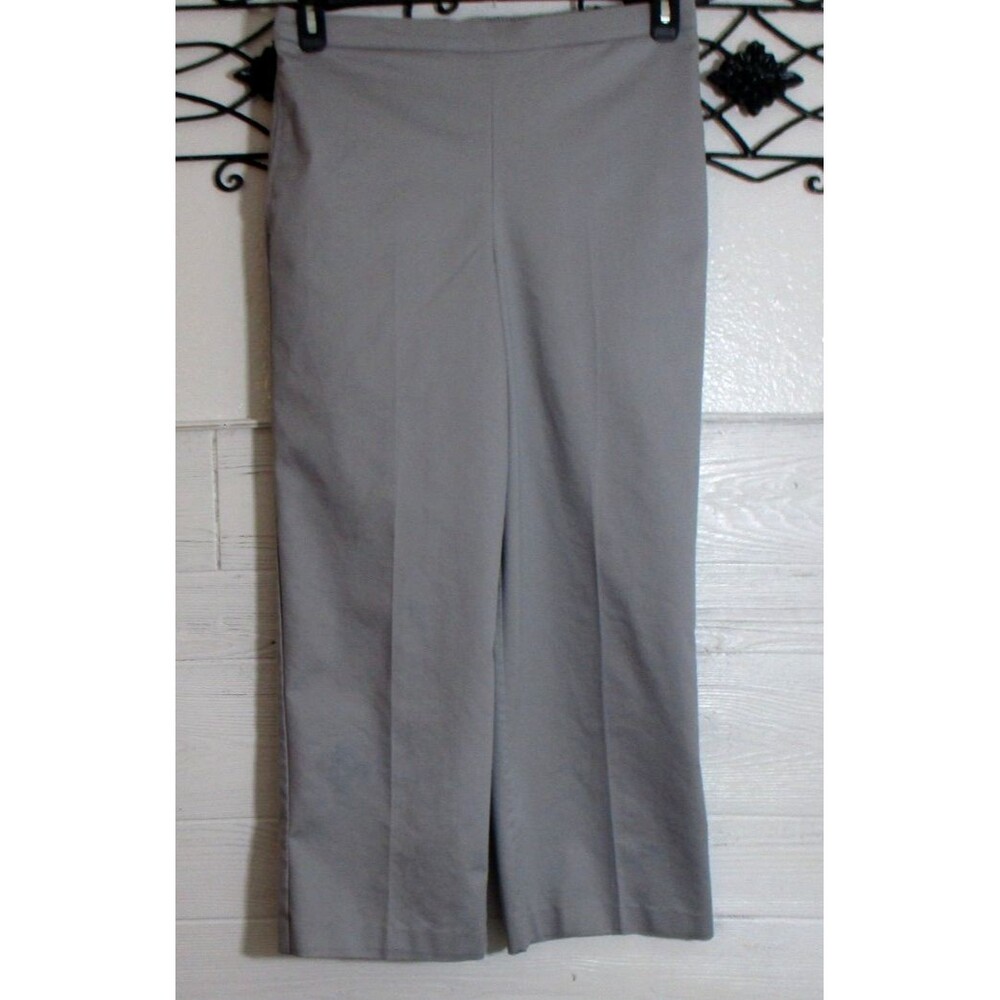 Alfred Dunner Women's Pants Size 10P Gray Elastic Waist
